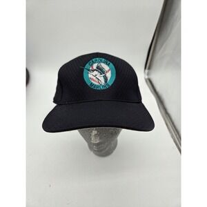 Vintage Carolina Marlins Hat Cap Fitted Mens 7 5/8 7 1/2 Black MILB Baseball 90s